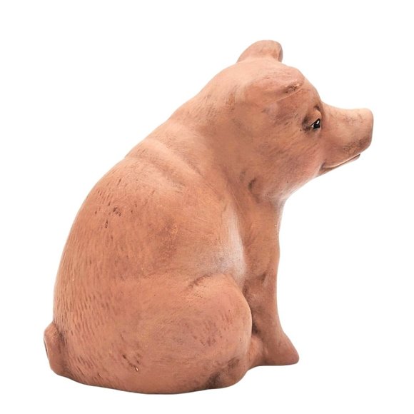 Vintage Hand Painted Pig Ceramic Figurine County Farm Animal Pink‎ Hog - Picture 5 of 5